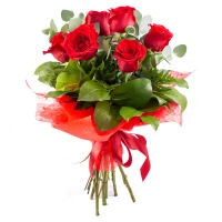 Buchet rotund din 7 trandafiri rosii 2